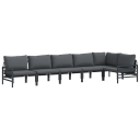  Hagesofa Set 6 pcs Antrasitt Stål