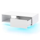 LED Sofabord med fjernkontroll blank hvit 95x55x31 cm
