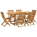  Hagespisegruppe 7 deler 180x90x75 cm heltre akasie