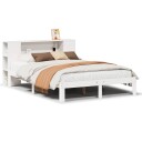  Seng med bokhylle uten madrass hvit 140x190 cm heltre furu 3322512