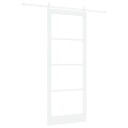 vidaXL Skyvedør med Beslagsett Hvit 93x232 cm Solid Trefuru