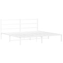 vidaXL Sengeramme i metall med hodegavl hvit 183x213 cm 8721012303164