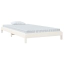 vidaXL Stableseng hvit 90x190 cm heltre furu