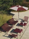 Palissade Cantilever Lounge Chair Low Iron red powder coated steel