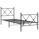  Sengeramme i metall med hode- og fotgavl svart 80x200 cm 8721012373952