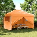  Sammenleggbart partytelt pop-up med 4 sidevegger oransje 4005025