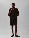 Calvin Klein Ss Camp Collar Drapey Lyocell Ea   Black   XXL