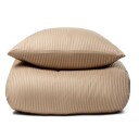 By Borg Sengetøy 200x220 cm - Beige stripete sengetøy - 100 % egyptisk bomull - Dobbelt dynetrekk