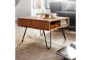 Sofabord Wohnling Massivt tre 60 cm kvadratisk med 4 oppbevaringsbrett i landlig stil -