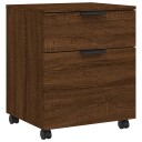  Mobilt arkivskap med hjul brun eik 45x38x54 cm konstruert tre