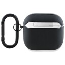 Mercedes AMG Leather White Logo Case for AirPods 4   Black / White