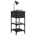 vidaXL Nattbord svart 34x36x70 cm konstruert tre