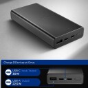 Spigen EA3020 20000mAh 30W Powerbank med USB-C - Svart