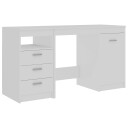 vidaXL Skrivebord hvit 140x50x76 cm sponplate