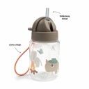 Done By Deer Straw Bottle Tiny Trails Sand 280ml Brown Ø7x H 15cm