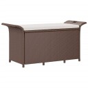 vidaXL Hagebenk med pute brun 116x46x57 cm polyrotting