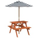  Piknikbord for 4 barn med parasoll heltre gran