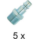 Koblingsnippel 1/2" med utvendig gjenge. Pakke med 5 stk.