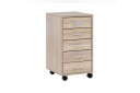 Rullecontainer Wohnling 5 skuffer med hjul foliert sponplate moderne stil Sonoma   Sonoma