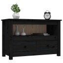 vidaXL TV-benk svart 79x35x52 cm heltre furu