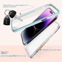 iPhone 14 Pro Max Ahastyle WE13 Hybriddeksel med 360 Beskyttelse blå marmor