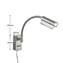 Lucande Anaella LED-vegglampe, nikkel, 47 cm