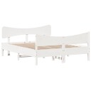  Sengeramme med hodegavl hvit 135x190 cm heltre furu 8721012454996