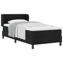  Box Spring Seng med Madrass Svart 100x200 cm Stoff