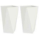 vidaXL Plantekassed 2 pcs Hvit 40 x 40 x 75 cm Stål