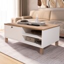 Sofabord Hanah Home Nord (90 x 38,6 x 60 cm) Hvit eik - Hvit og eik