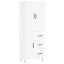  Highboard hvit 69,5x34x180 cm konstruert tre