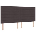  Boksen Spring Seng med Madrass & LED Mørk Brun 200x200 cm Stoff