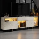 Denvar TV benk 180x55x32 cm   travertin og gull