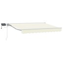  Manuell markiseramme med LEDs Krem og hvit 2,5 x 2 m