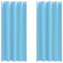  Gardiner med gardiner 2 pcs lyseblå Polyester