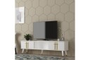 Harsum TV-benk 150 cm - Hvit/Gull