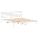  Sengestamme med hodegjerde Hvit 200 x 200 cm Heltre furu
