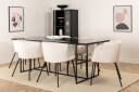 Venture Home Spisegruppe Leria 200 cm inkl. 6 Beraid Stoler Svart/Beige