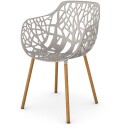 Fast Forest Stol med armlener Iroko/Powder Grey