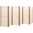 vidaXL Romdeler 6 paneler kremhvit 420x180 cm