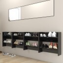vidaXL Veggskoskap 4 stk h?yglans svart 60x18x60 cm sponplater