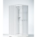 Contura Shower Next NKH VS 90x90 cm, Hvit Lakkert overdel m/prikket styren uten kabinekar