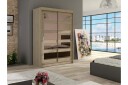 Estella Garderobe 120 cm Skyvedører Delt Speil - Eik