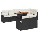 vidaXL Hagesofa Set 9 stk. Svart og krem