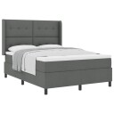  Boxspring seng med madrass mørk grå 140x200 cm stoff