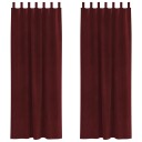 Gardiner med gardiner 2 pcs Vinrød 140 x 245 cm Fløyel