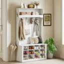 Garderobe med hylle benk kroker skohyller