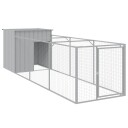 Vidaxl Hundehus Med Tak Lysegrå 110X405X110 cm Galvanisert Stål