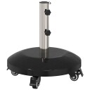 vidaXL Granitt Parasolbase med hjul for 40 50 mm stolpe 29 kg Svart