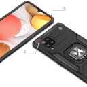 Wozinsky Ring Armor Armored Hybrid Case Cover + Magnetic Holder Samsung Galaxy A42 5G Black